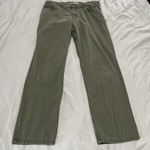 Carhartt Mens 36x34 Pants Green Rugged Flex Relaxed Fit Work Canvas BN2517-M